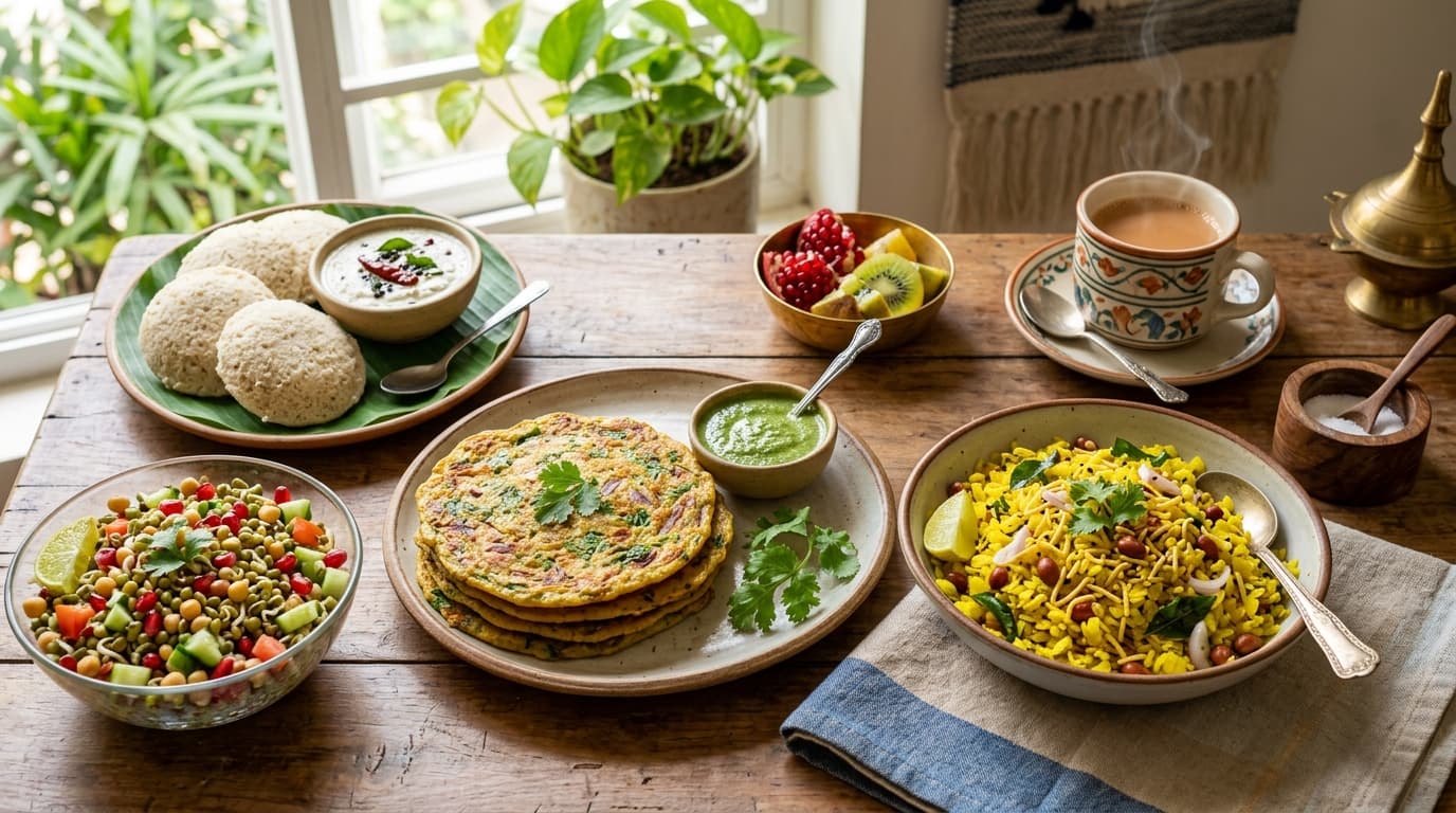 10 healthy Indian breakfast ideas for weight loss with low calorie high protein recipes by Velmora